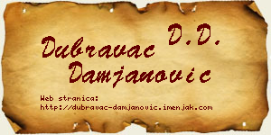 Dubravac Damjanović vizit kartica